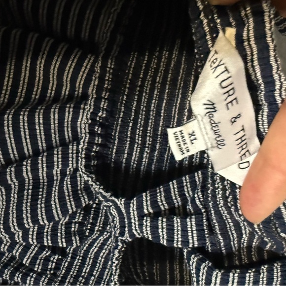 Madewell Black and White Smocked Peplum Tank Top - Picture 11 of 11